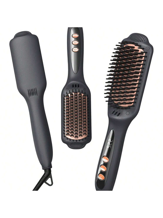 YONGSTYLE Hair Straightener Brush Negative Ion Heated Straightening Brush for Smooth, Frizz-Free Hair