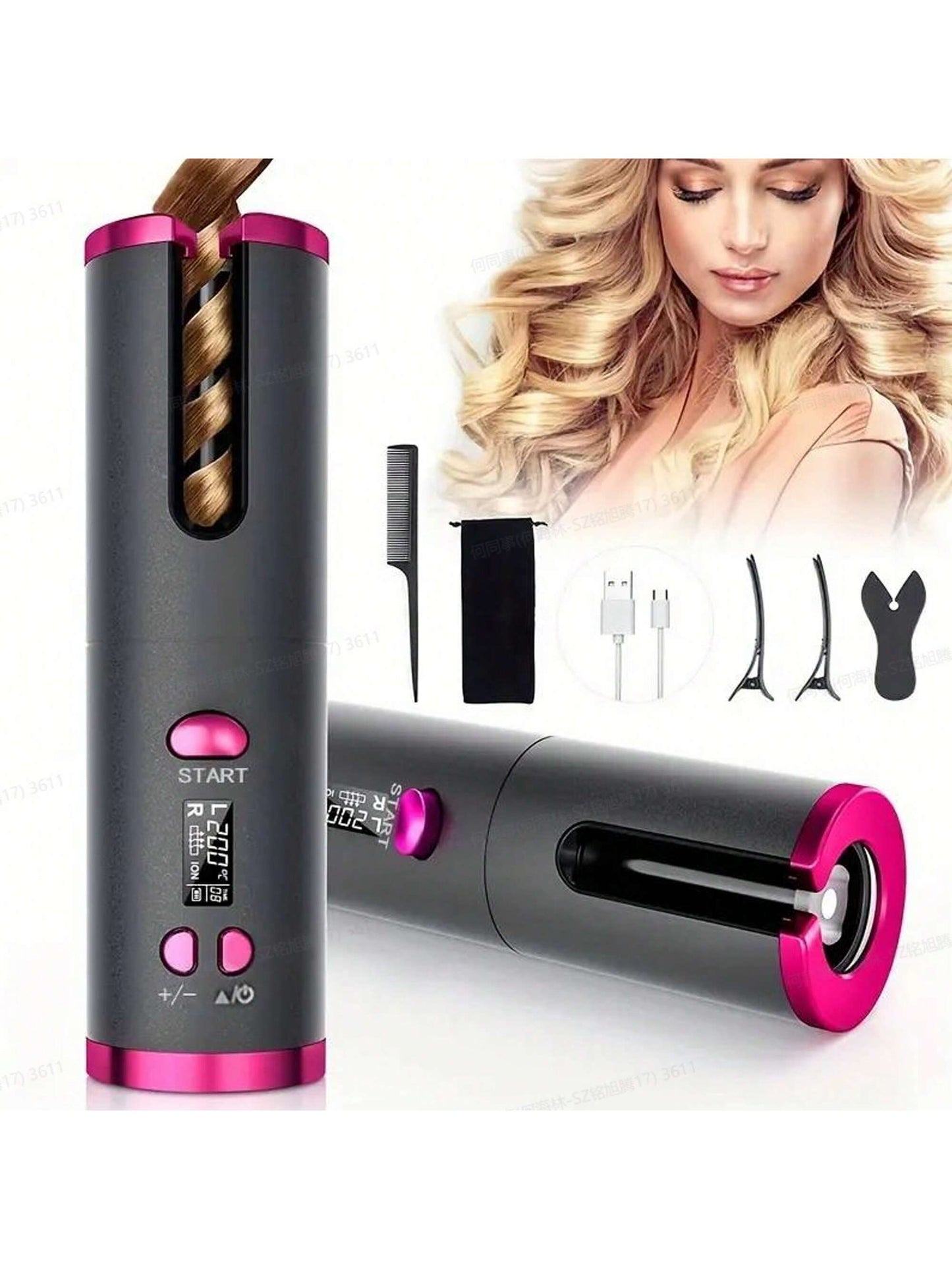Automatic Hair Curler, Usb Charging Auto Curling Iron For Lazy Hair Styling