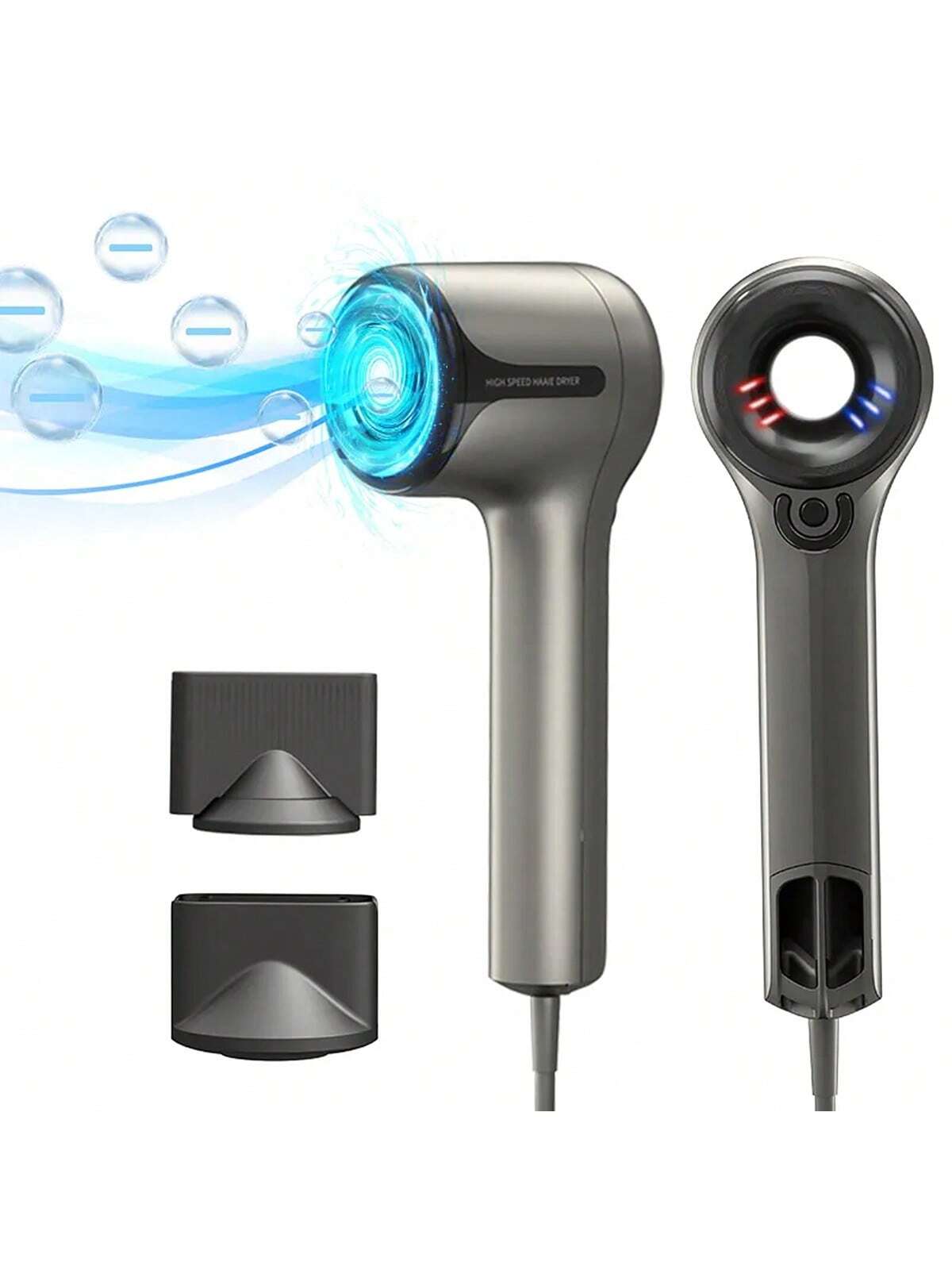 1pc Plug-in High-speed Brushless Hair Dryer, 110000 Rpms Brushless Motor, Releases 200 Million Negative Ions, Low Noise Intelligent Temperature Control Hair Dryer, Suitable For Home, Travel And Salons