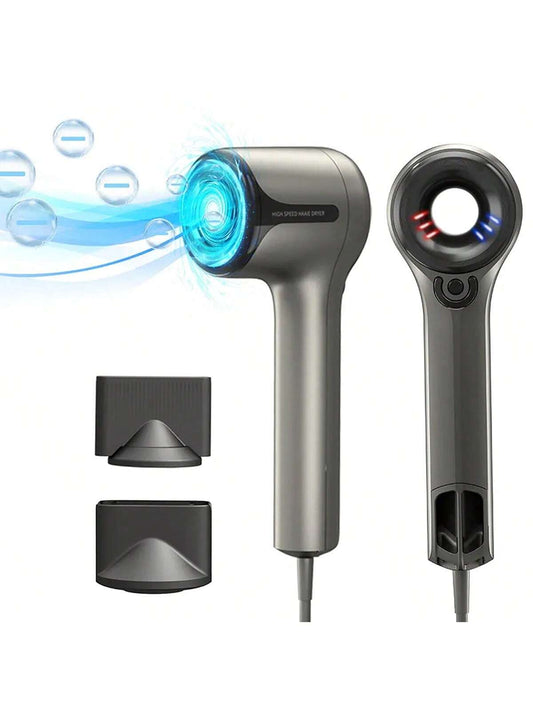 1pc Plug-in High-speed Brushless Hair Dryer, 110000 Rpms Brushless Motor, Releases 200 Million Negative Ions, Low Noise Intelligent Temperature Control Hair Dryer, Suitable For Home, Travel And Salons