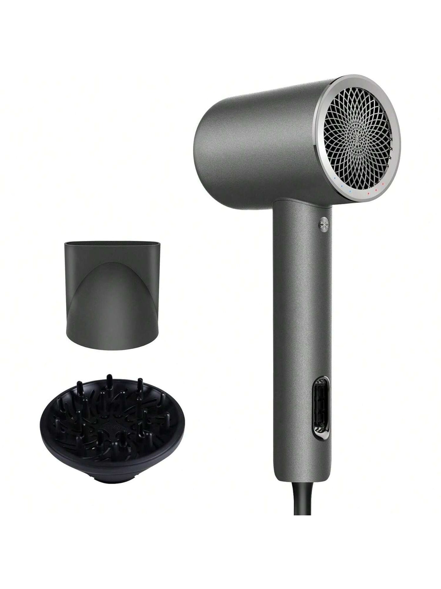 YONGSTYLE Compact Hair Dryers Powerful 1875 Watt. with Diffuser,Concentrator.Small Blow Dryer for Quick and Smooth Drying. LED 3 Speeds, 3 Heats, Cool Button.Low Noise. Lightweight,Black