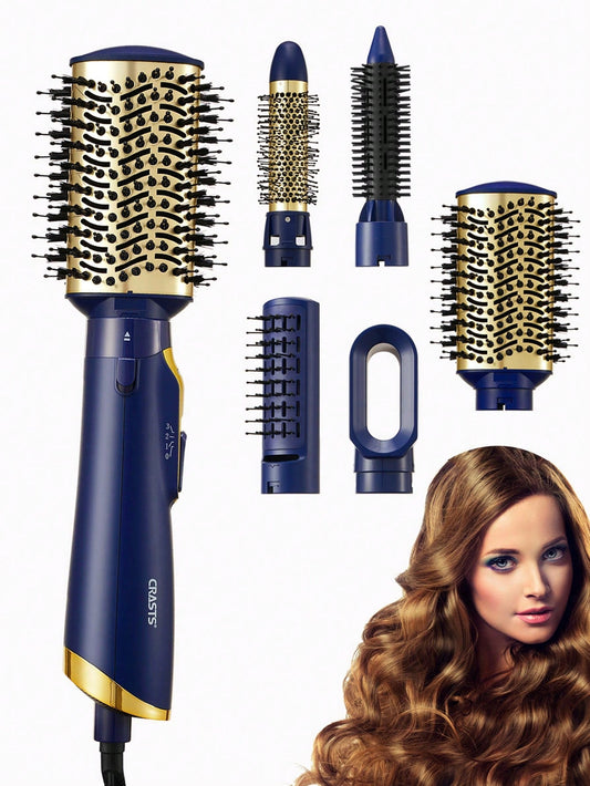 5-in-1 Multifunctional Large Power Large Sized Comb For Blow Drying & Styling, Hot/cold Air Mode Switch, Replaceable Roll Paper, Popular Blue Md-11, Suitable For Hair Salons And Home Use