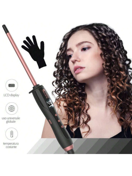 YONGSTYLE Thin Curling Wand Curler Dual Voltage Adjustable Temperature Glove Gift