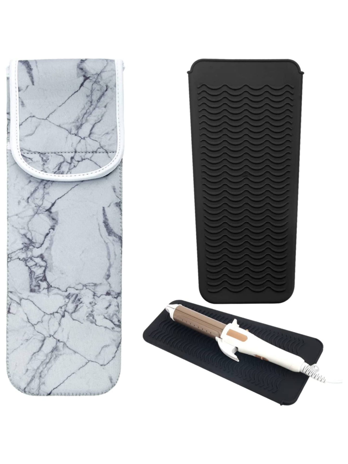 2 Pack Flat Iron Case Holder Heat Resistant Flat Iron Travel Case Curling Iron