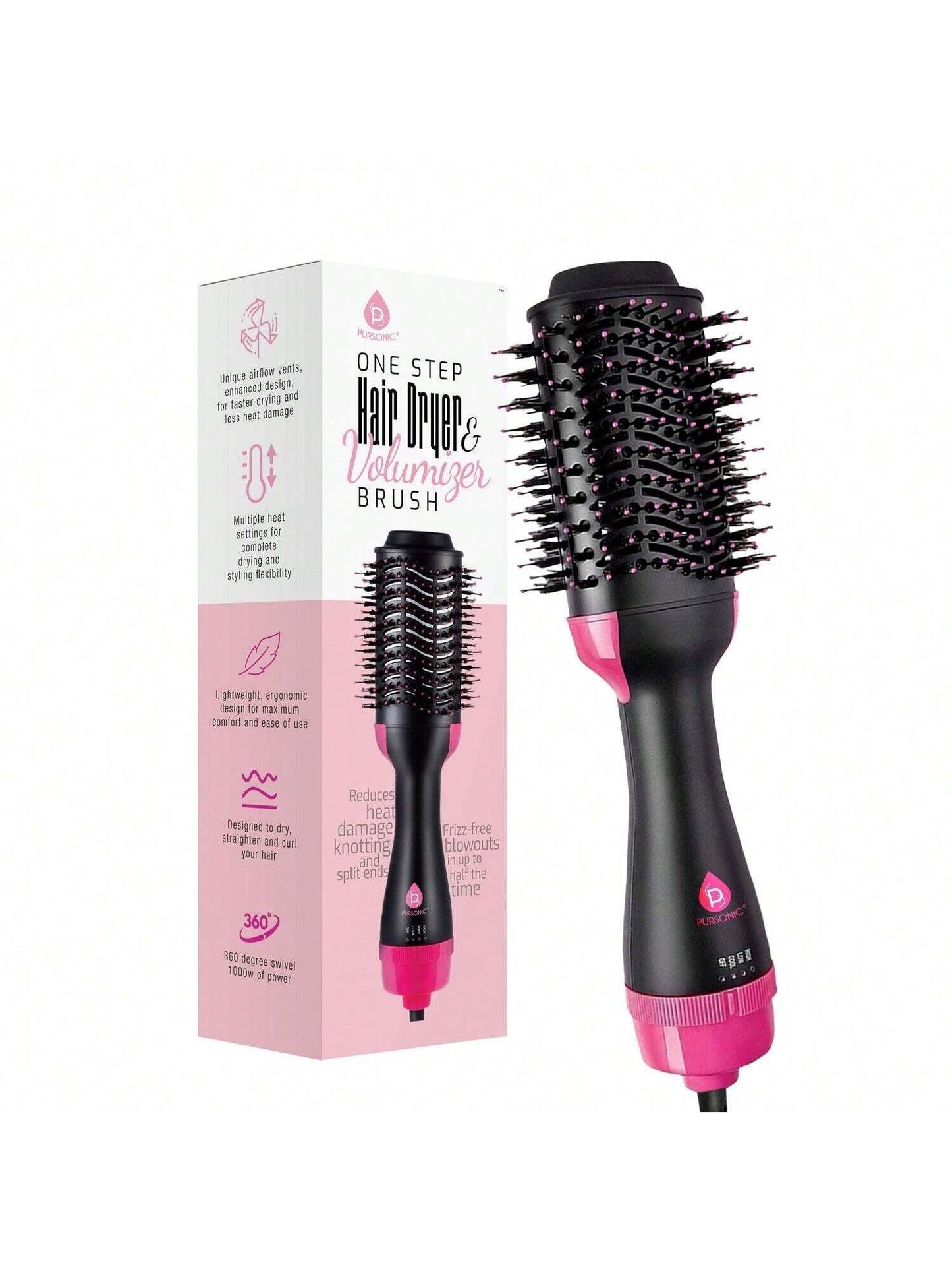 PURSONIC Pursonic One Step Hair Dryer & Volumizer Brush