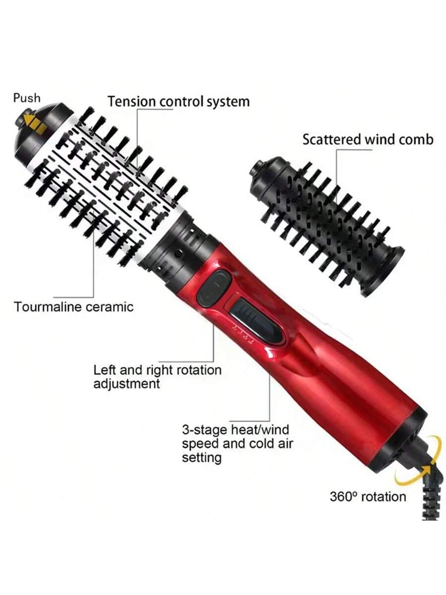 New 3-in-1 Electric Hair Styler Brush With Hot & Cold Air, Hair Dryer, Straightener & Curling Iron Functions