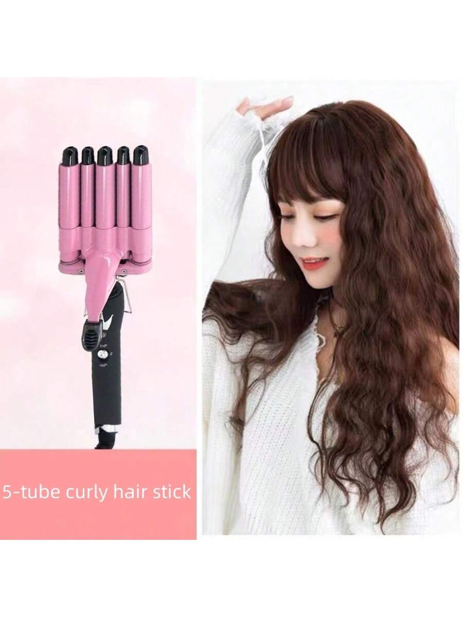 New Arrivals Egg Roll Curling Iron 5 Barrels Hair Curler, 5 Tube Hair Waver, Big Wave Curling Wand