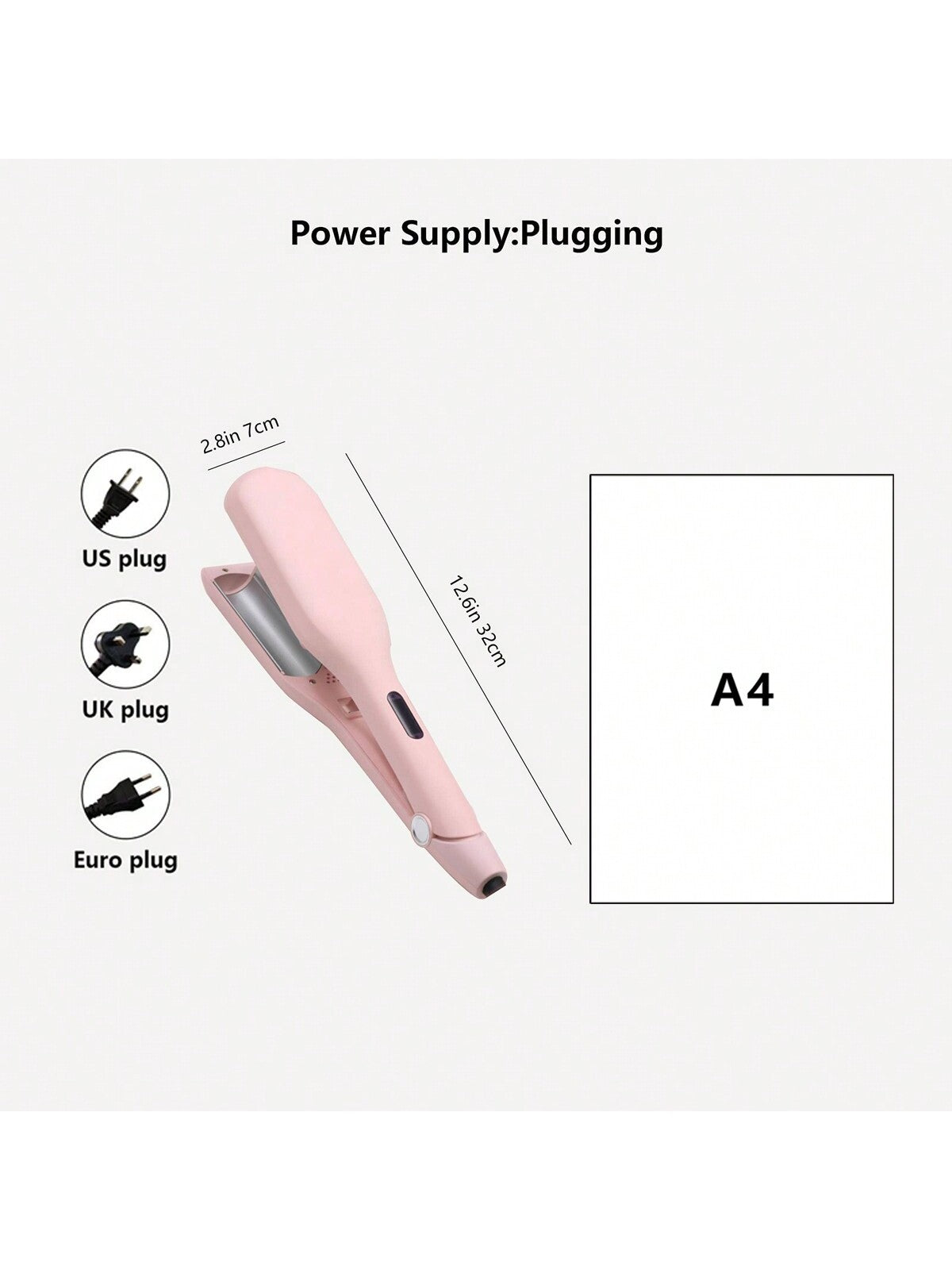 28mm Egg Curling Wand, Ionic Wave Plate Hair Curler For Curls