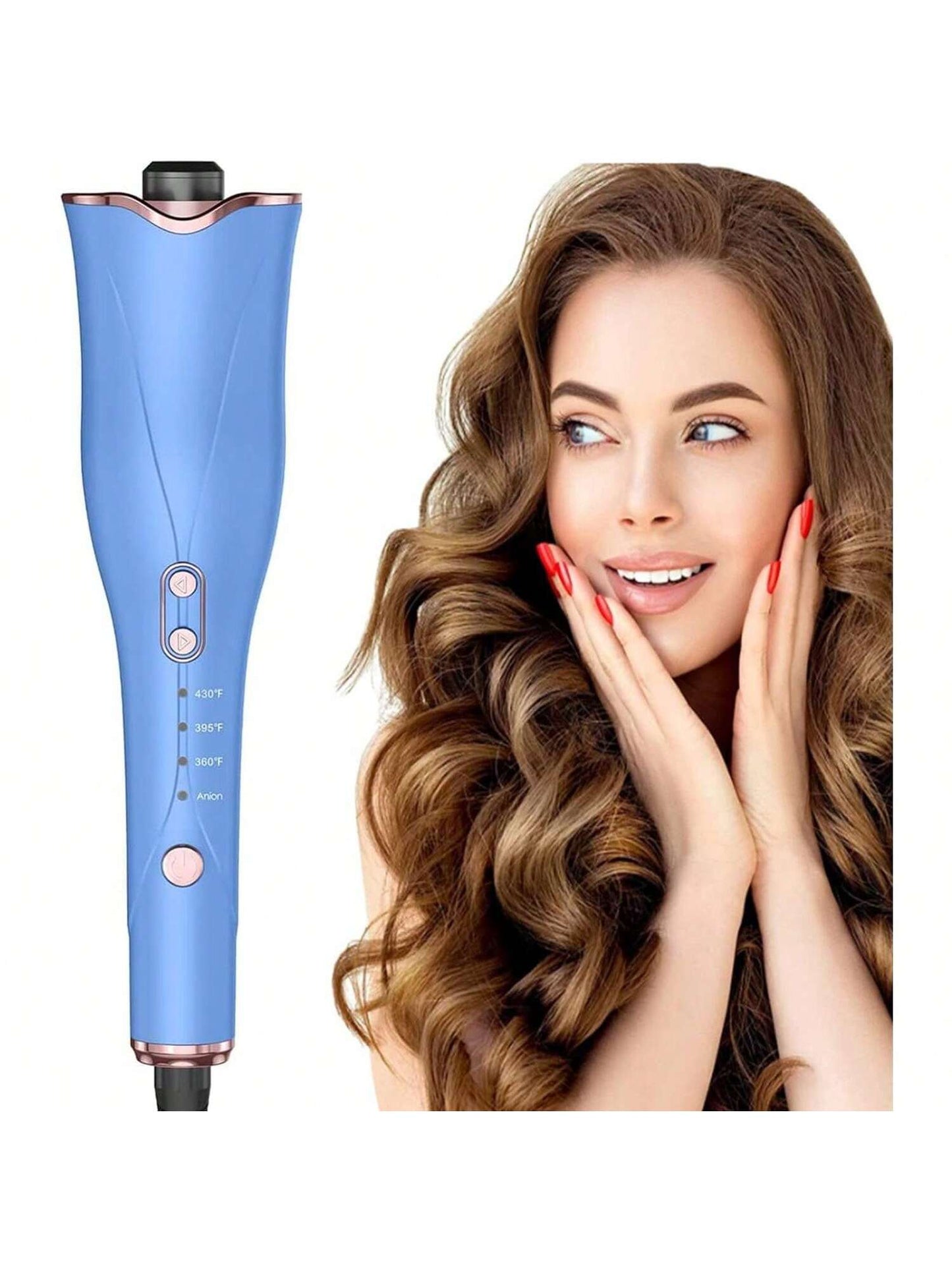 Auto Hair Curler, Upgrade Automatic Hair Curler With 1000W+ Negative Ion Smart Anti-Card Hair, Dual Voltage Rotating Curling Lron, Auto Shut-Off With1 Large Rotating Barrel & 3 Temps Up To 430