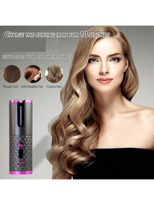 1pc Automatic Hair Curler Without Hair Damage, Cordless Usb Mini Curling Iron