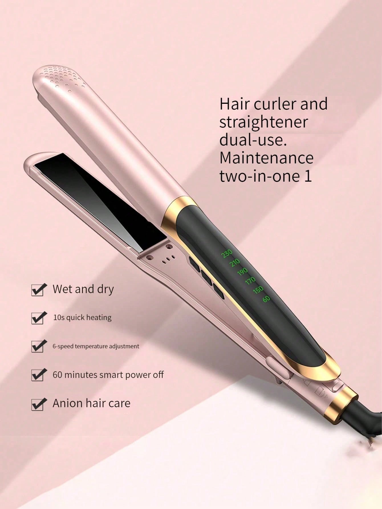Electric Splint - Straight Hair Curling Rod - Straightening Plate Clip Does Not Hurt Hair - Six Temperature Adjustment