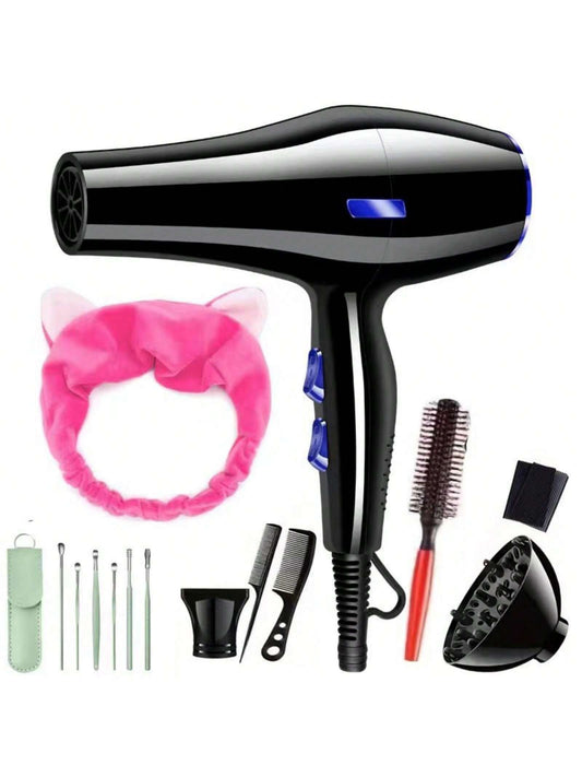 1 Pc Household Negative Ion Hair Care Hair Dryer, Silent, High-Power Cold And Hot Air, Not Damaging Hair Electric Hair Dryer