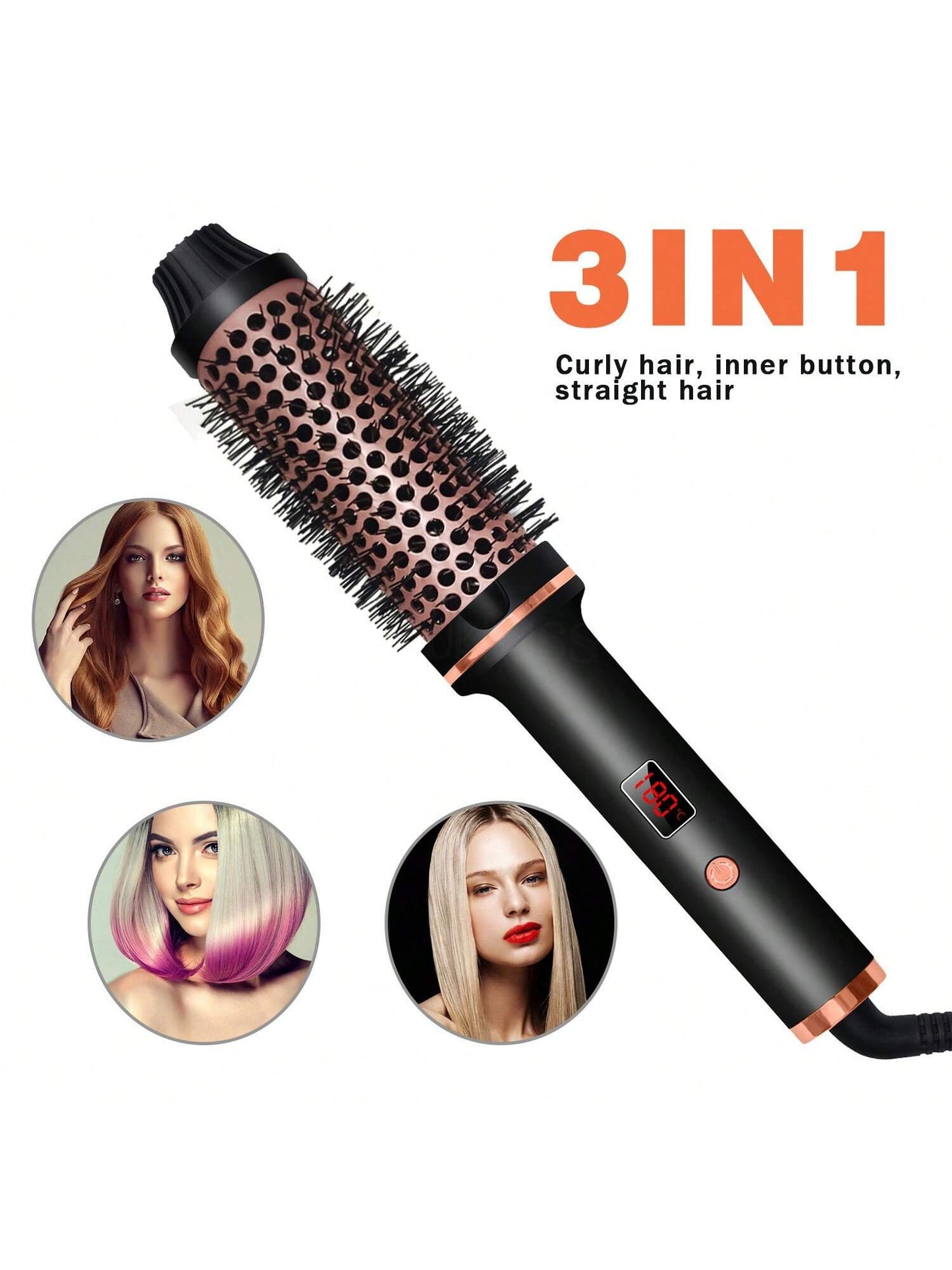 3 In 1 1pc Straightening Curler Comb, Multifunctional Hair Styling Tool Curling Iron, Hair Iron, Straightener