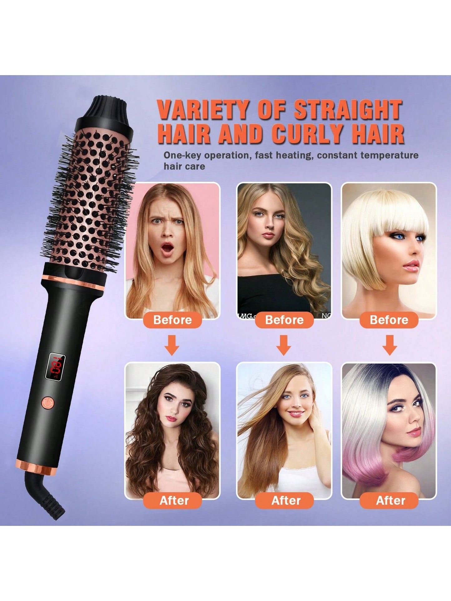 3 In 1 1pc Straightening Curler Comb, Multifunctional Hair Styling Tool Curling Iron, Hair Iron, Straightener