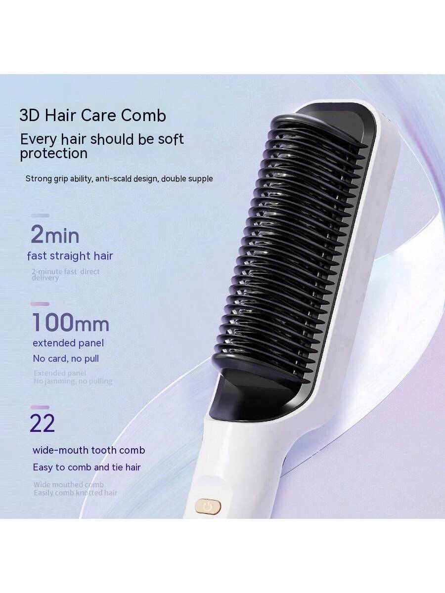 Lcd Negative Ion Hair Straightening Comb, No Damage Hair Straightening And Curling Two In One Curling Iron For Lazy People