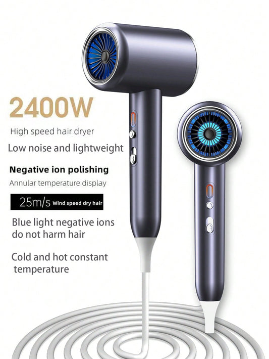High-Speed Household Hair Dryer, Blue Light Negative Ion Hair Care, Low Noise, Lightweight, Cold & Hot Wind Constant Temperature, Strong Air Volume, Suitable For Salon Use