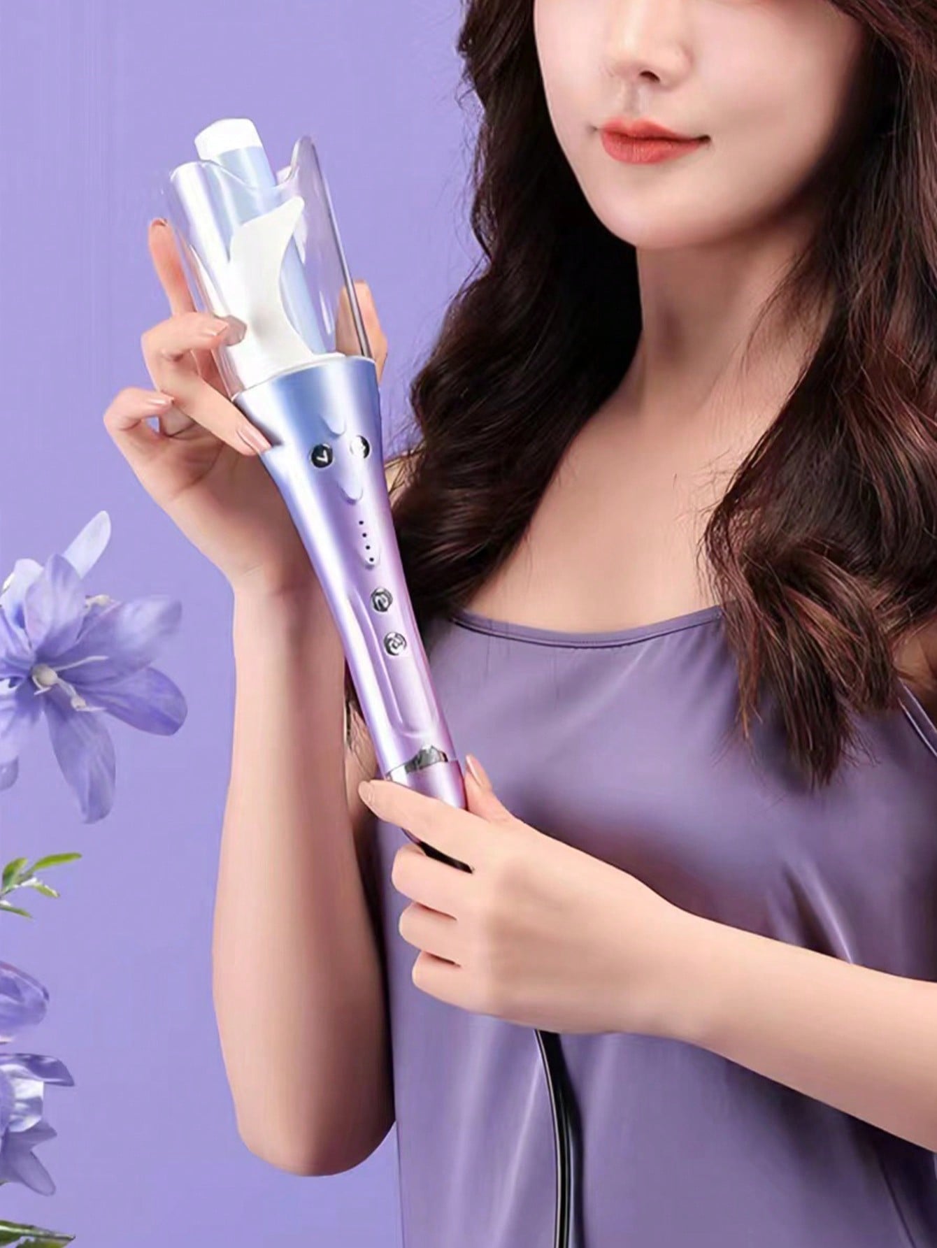 Automatic Curling Iron, Ceramic Ionic Automatic Curler, 4-Level Adjustable, Heat-Resistant Design, Suitable For Women'S Long Hair Styling