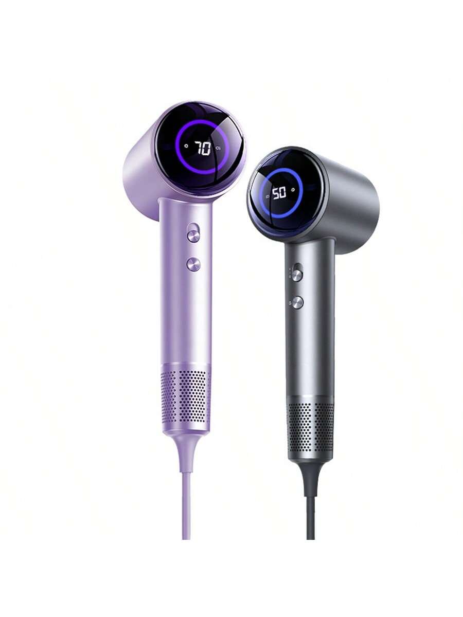 1400W Professional Salon Hair Dryer Blow Dryer 110,000RPM High-Speed Fast Drying Negative Ionic Hair Dryers With Magnetic Nozzle & LED Display Portable Hair Dryer For Travel & Home