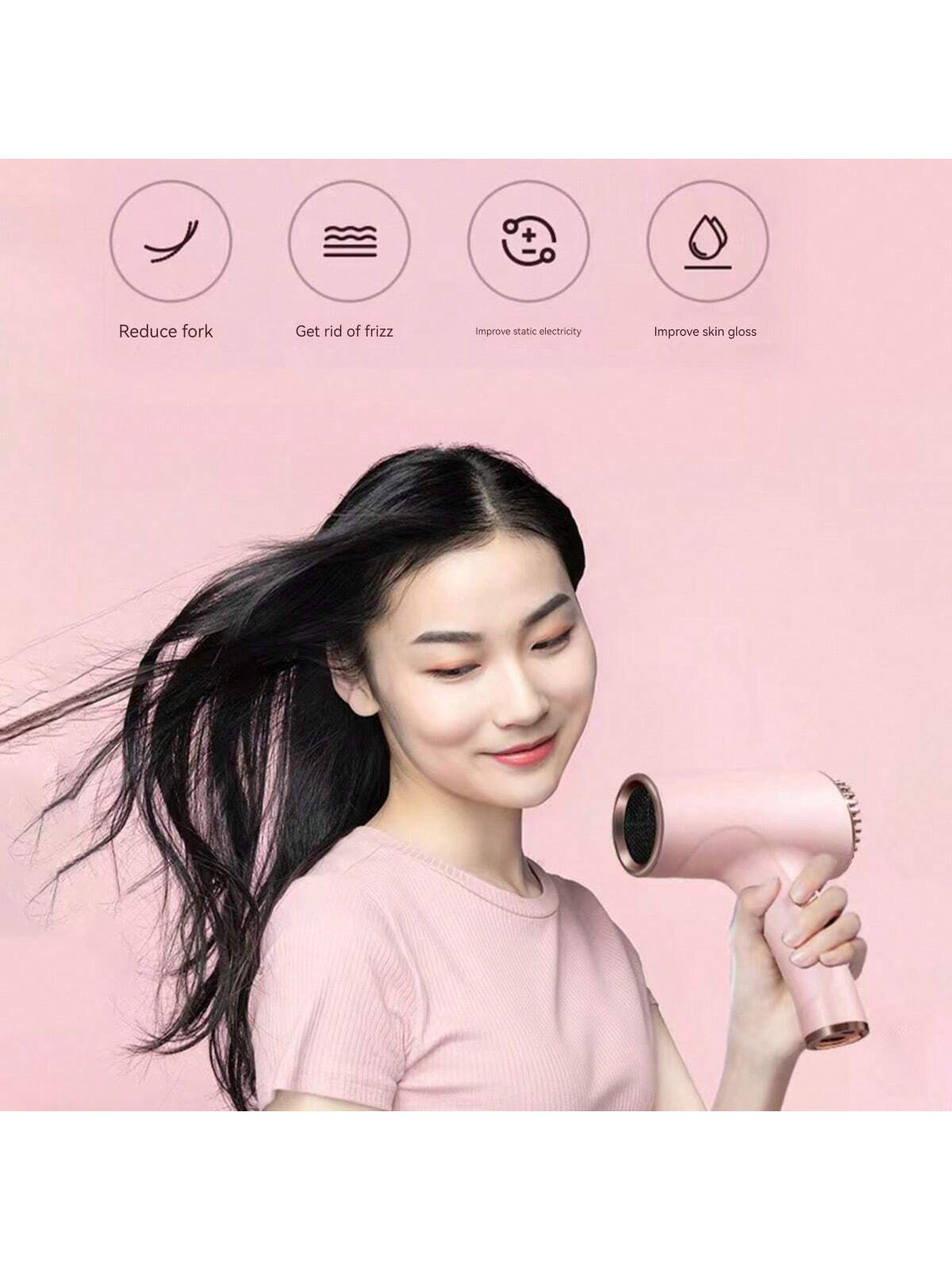 1PC2023 New Rechargeable Hair Dryer, Portable For Household Use, No Need To Plug In, Dormitory Student Negative Ion Hair Protection, Fast Drying Hair Dryer, Only For US Regulations