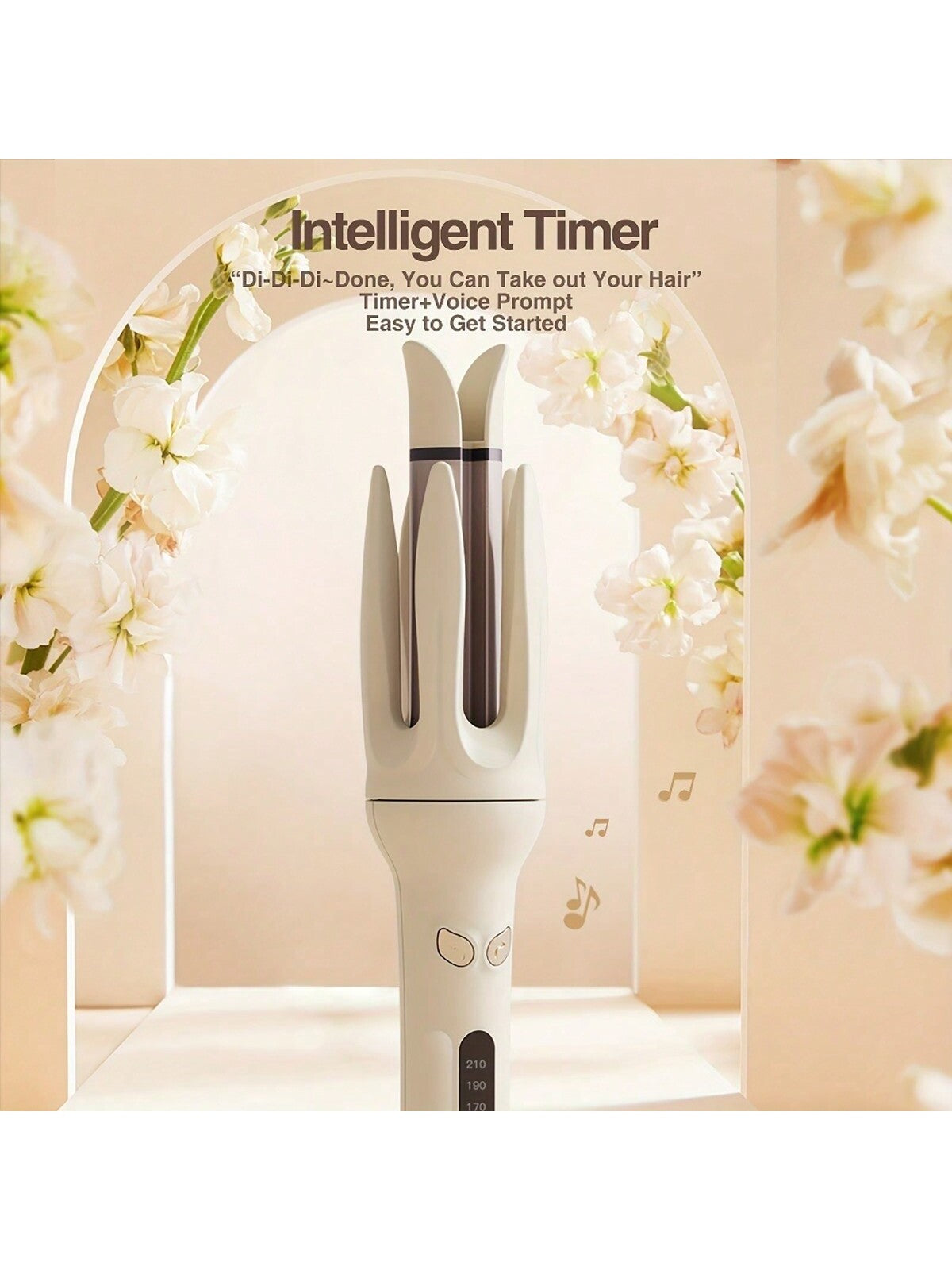 1pc Electric Automatic Hair Curler, 28mm Diameter Ceramic Curling Iron With 4 Temperature Settings, Including 2 Hair Clips And 1 Small Comb, Suitable For Curling Hair