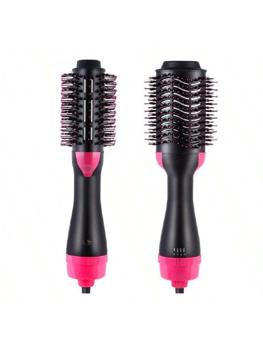 1pc 3 In 1 Electric Ionic Hot Air Comb For Straightening & Curling Hair