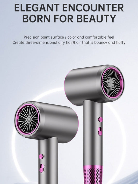 1pc Professional Ionic Hair Dryer With Blue Light For Salon High Speed Powerful Blow Dryer With Nozzle, Hair Care For Men Women Kids