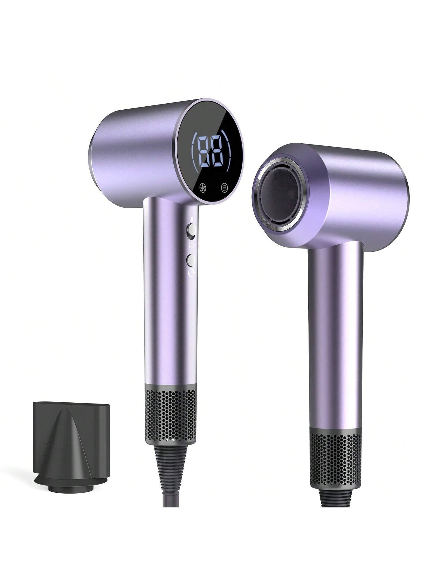 Hair Dryer,110000RPM Low Noise Thermo-Control Hair Dryer,1300W High-Speed Brushless Motor Negative Ionic Blow Dryer For Fast Drying With Nozzle(Purple)