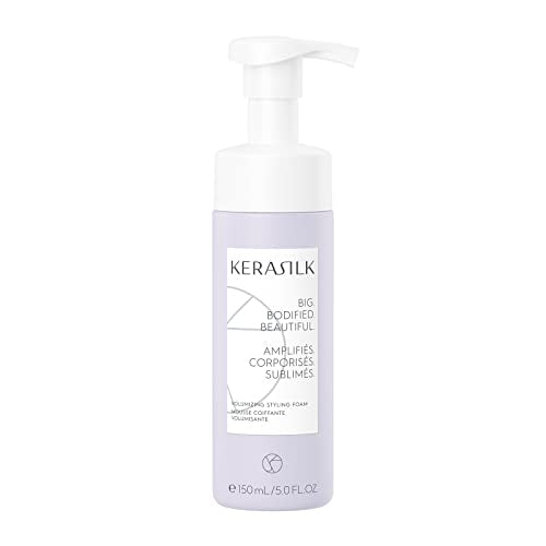 KERASILK Volumizing Styling Foam | Lightweight Formula | Creates Long-Lasting Touchable Hold | Enhances Body & Fullness | With Heat Protection | 150ml