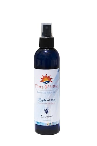 Mars Phillips Sea Salt Spray 8 oz (Unscented) | Healthy Hair Volume for Men & Women | Spirulina Enriched | Soothing Aloe | Beachy Hair Styled Waves | Volumizing and Texturizing