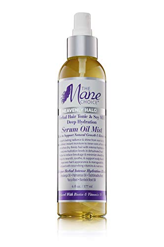 The Mane Choice - Heavenly Halo Herbal Hair Tonic & Soy Milk Deep Hydration Serum Oil Mist (6 oz), yellow