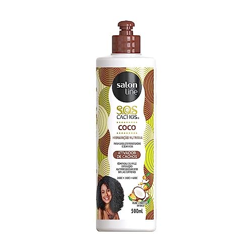Salon Line - Linha SOS Cachos (Oleo de Coco) - Ativador de Cachos Tratamento Profundo 500 Ml - (SOS Curls (Coconut Oil) Collection - Deep Treatment Curl Activator 16.50 Fl Oz)