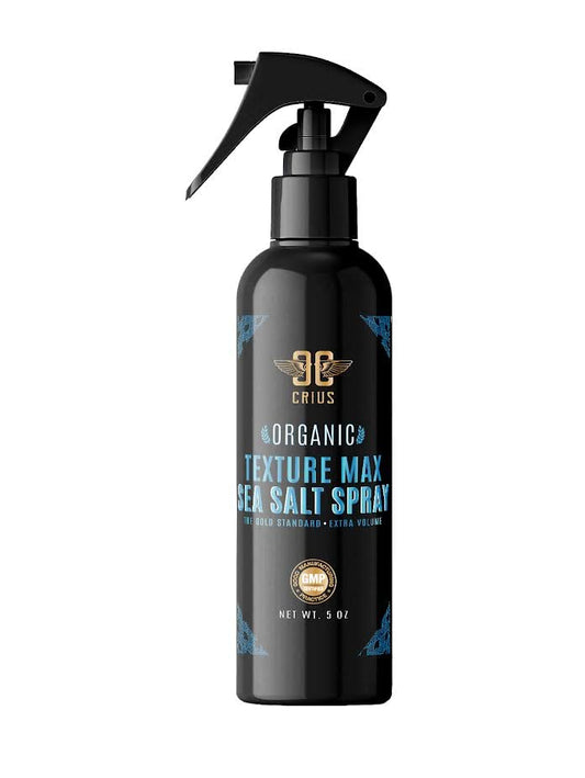 CRIUS COSMETICS Texture Max Sea Salt Spray for Hydrating & Volumizing Hair, Infused with Organic Sea Kelp, Suitable for All Types of Hair, Sea Salt Spray with UV Protection- 8 Fl Oz.