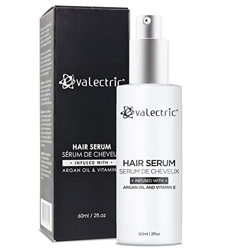 Evalectric Argan Oil Hair Serum - Hair Serum for Dry Damaged Frizzy Hair with Vitamin E - Anti Frizz Hair Serum for Straightening Hair - Hair Smoothing Shine Serum - 2 Fl. Oz.