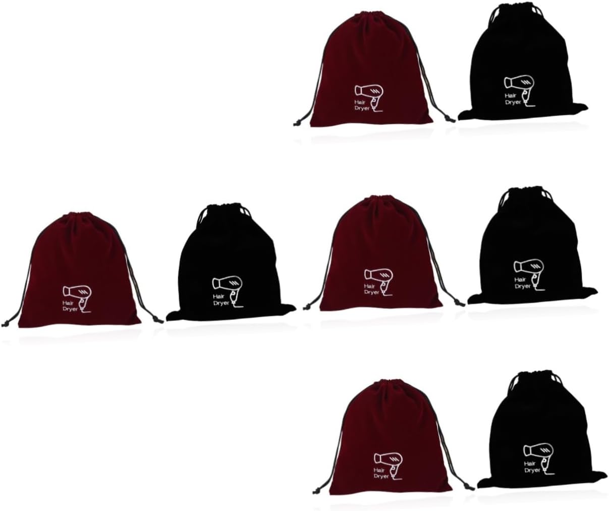 8 pcs hair dryer storage bag styling tools & appliances travel hairdryer bag travel drawstring bag hair styling tools travel makeup bags storage organizer handbag Wen Wan flannel