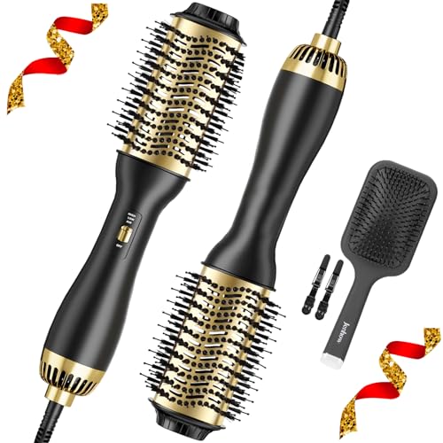 JenHow Professional Hair Dryer Brush Blow Dryer Brush in One-Ionic Ceramic Hair Blowout,4 in 1 Hair Dryer and Styler Volumizer with Oval Barrel,Professional Salon Hot Air Brush for All Hair Types