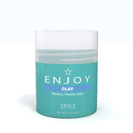 ENJOY Clay, Non-Greasy Paste, Flexible Texture and Hold, Color Safe, Anti Frizz Hair Products, Hair Styling Cream, Hair Styling Products - 2.1 Oz