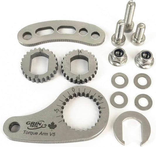 New V5 Universal Ebike Torque Arm - Front and Rear, 12mm and 14mm Axles with Threaded Eyelet Near Axle