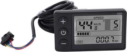 Electric Bicycle LCD Display Meter, 24V 36V 48V Ebike LCD Display Control Panel with SM Plug, Waterproof Electric Bicycle Display Meter Conversion Kit for Electric Scooter, Electric Bike Modification