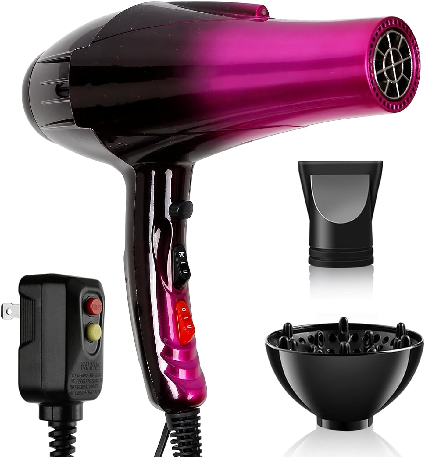 Hair Dryer Ionic Blow Dryer Hair Dryer with Diffuser Attachment Professional Hair Blower Dryer Salon Effect Hot Air Stylers - Health Personal Hair Care Styling Tools Hair Dryers 3500W