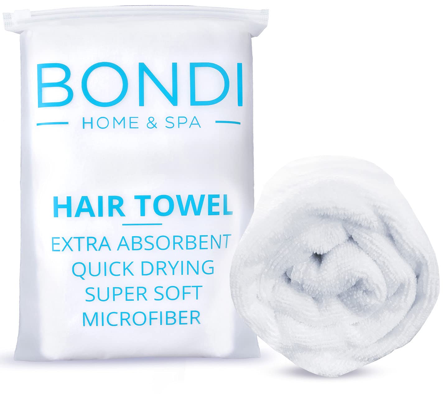 Bondi SPA Microfiber Hair Towel – Dries Hair 50% Faster – Anti-Frizz Hair Drying Towel - Perfect for Long or Curly Hair - XL (42 x 22)