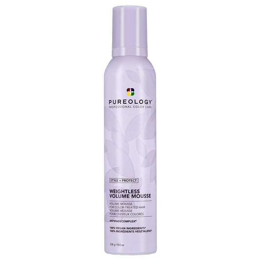 Pureology Style + Protect Weightless Volume Mousse | For Fine, Color-Treated Hair | Lightweight, Volumizing Mousse | Sulfate-Free | Vegan | Updated Packaging | 8.4 Oz. |
