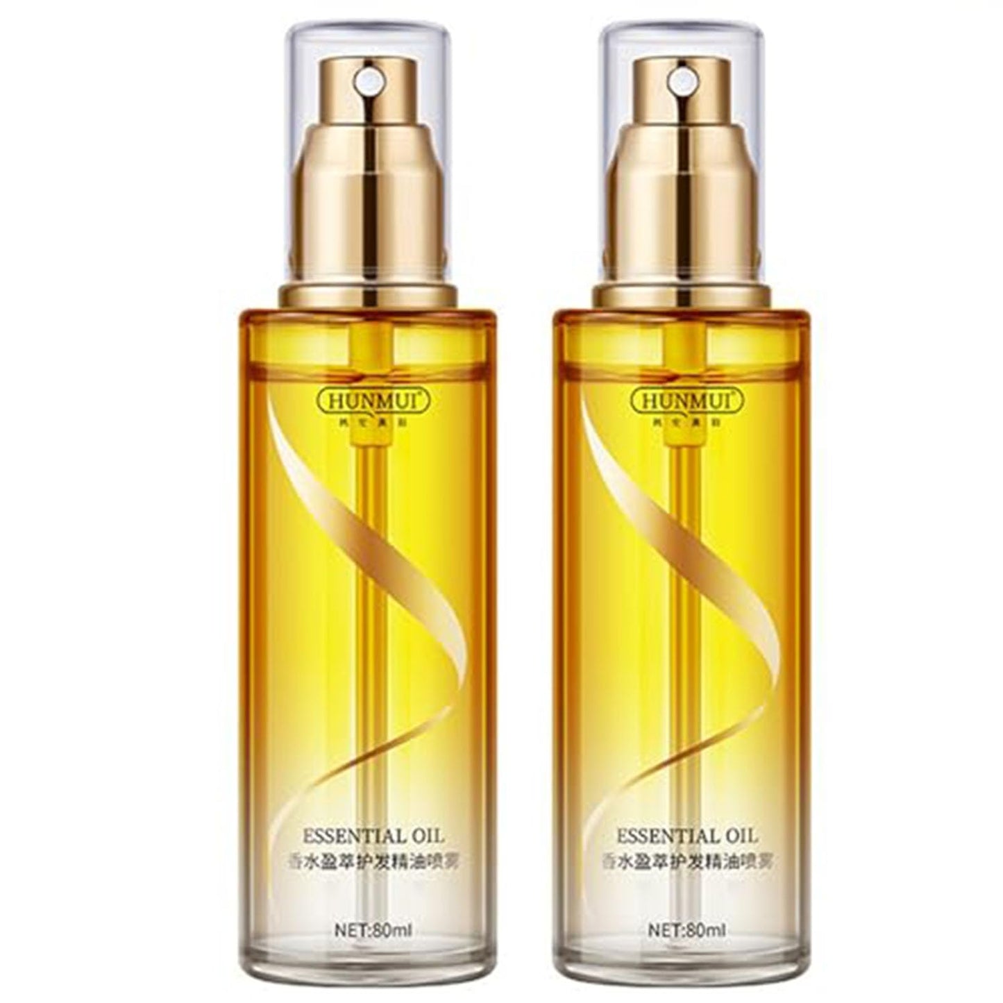 HUNMUI Perfumed Essential Oil Spray, Moisturizing & Strengthening Silky, Sprayable Leave-in Conditioning, Hydrating Hair Care Treatment Conditioner, Non-Sticky & Refreshing for Soft, Shiny Hair (2Pc)