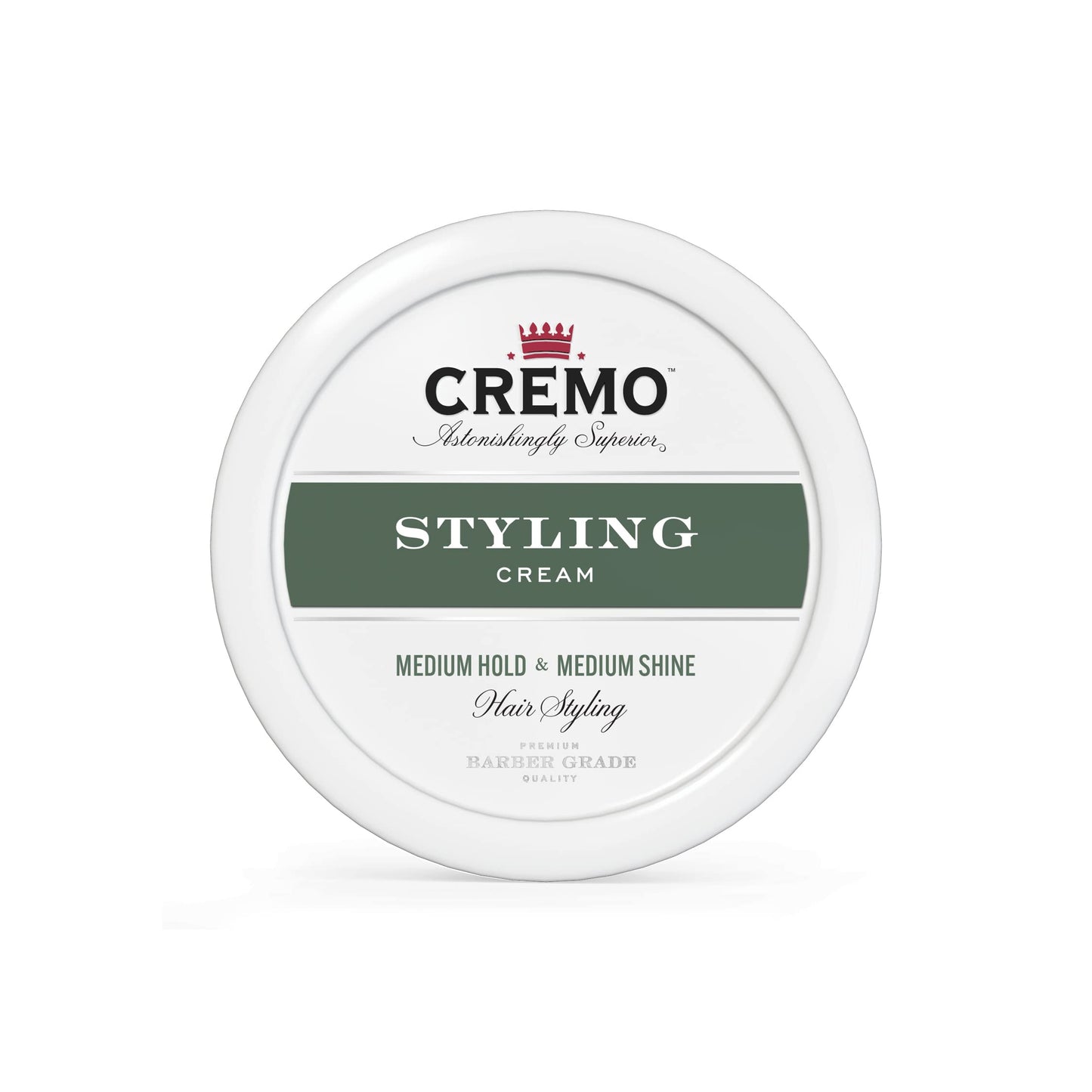 Cremo Premium Barber Grade Hair Styling Cream, Medium Hold, Medium Shine, 4 Oz