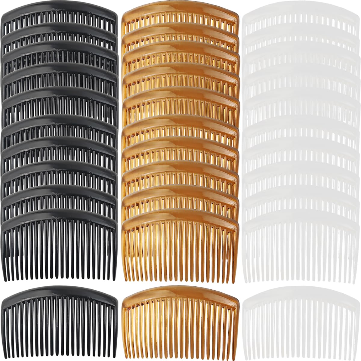 TIHOOD 36PCS Plastic Hair Side Combs French Twist Comb with 23 Teeth Fine Hair Clips Decorative Hair Combs for Women