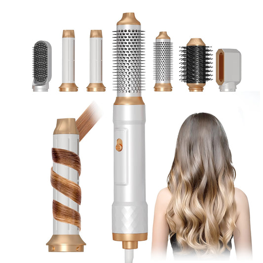 6 in 1 Hair Dryer Brush, Detachable Hot Air Brush, Negative Ionic Blow Dryer Brush, Hair Styling Tool Set, Round Hot Air Straightener Brush Volumizer,Thermal Brush,Air Curler Wand,Brush Blow Dryer Set