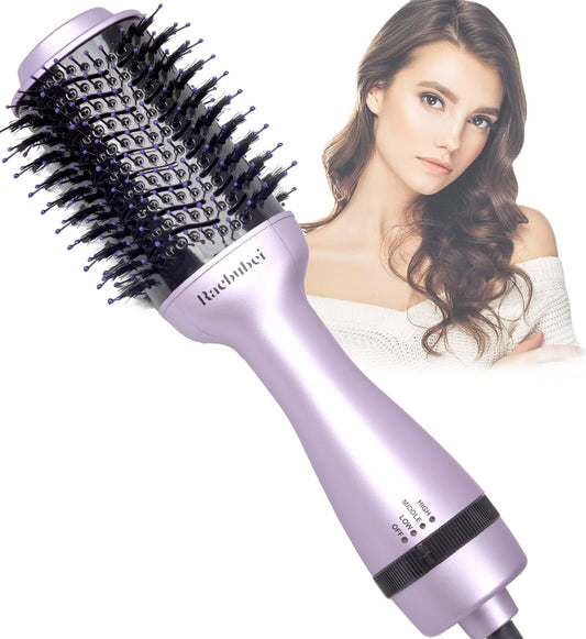 Hair Dryer Brush,Hot Air Brush, Blow Dryer bruch,One Step Hair Dryer and Volumizer with Salon Negative Ionic for Straightening, Professional Brush Hair Dryers for Men and Women (Purple