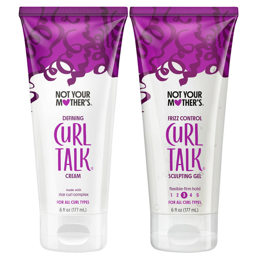 Not Your Mother's Curl Talk Frizz Control Sculpting Gel & Defining Cream (2-Pack) - 6 fl oz - Formulated with Rice Curl Complex - All Curl Types