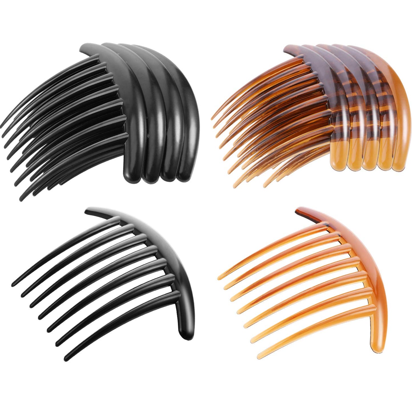 20 Pieces 7 Tooth French Twist Comb Plastic Hair Clip Hair Side Combs Hair Accessory for Women Girls (Black and Brown)