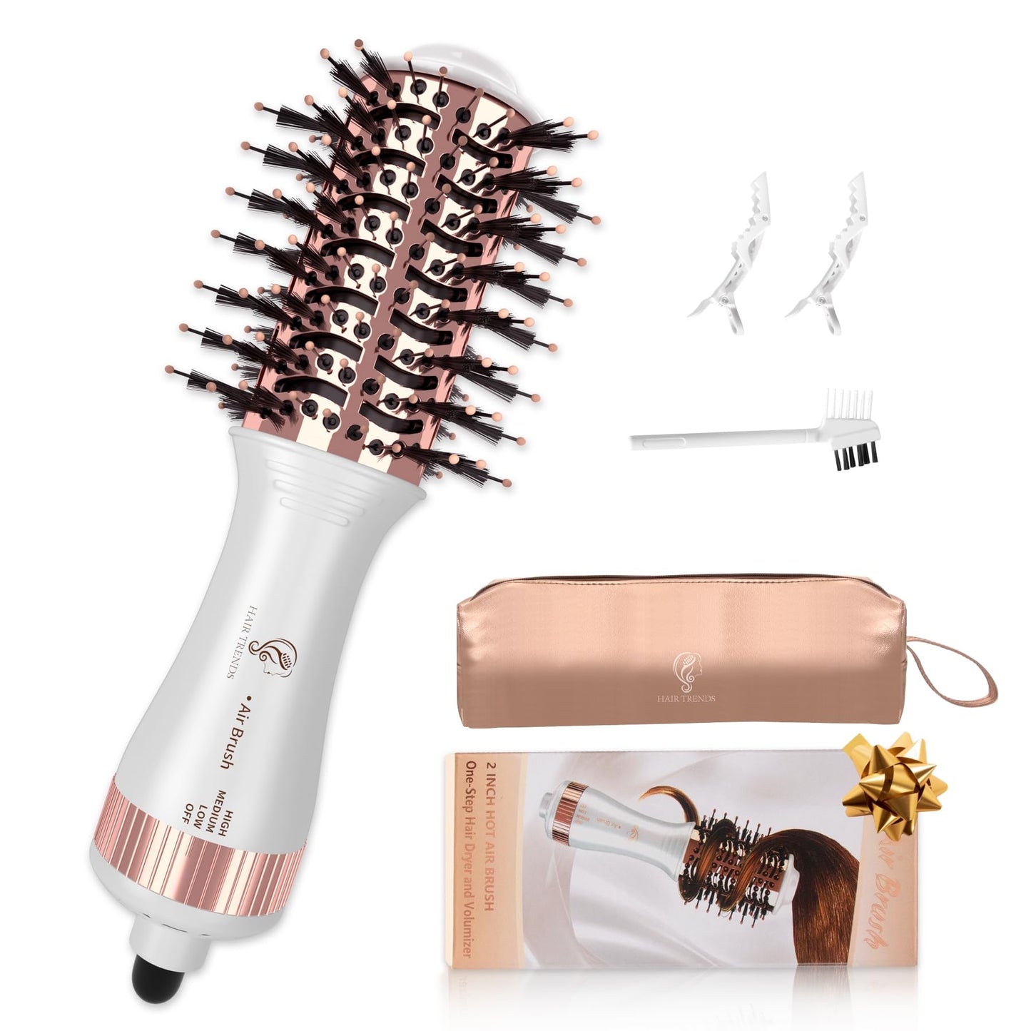 Travel Hair Dryer Brush Blow Dryer Brush in One, Mini Oval Hot Air Brush, Hair Trends Nano Titanium 2 Inch One Step Hair Dryer & Styler Volumizer