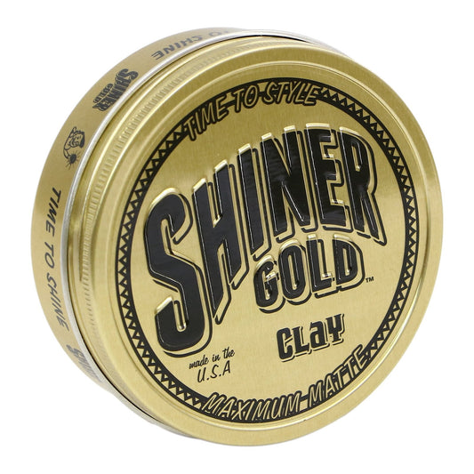 Shiner Gold Clay Pomade | Strong Hold | Matte Finish | Water-based | Coconut Scent, 3.5oz